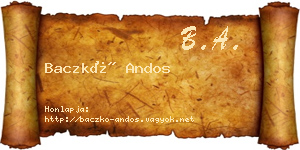 Baczkó Andos névjegykártya